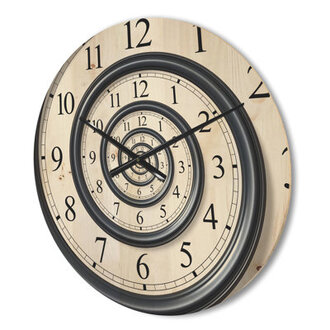 Wood Wall Clock - Time Spiral Analogue