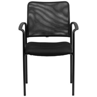 Comfort Mesh Stackable Steel Side Chair with Arms