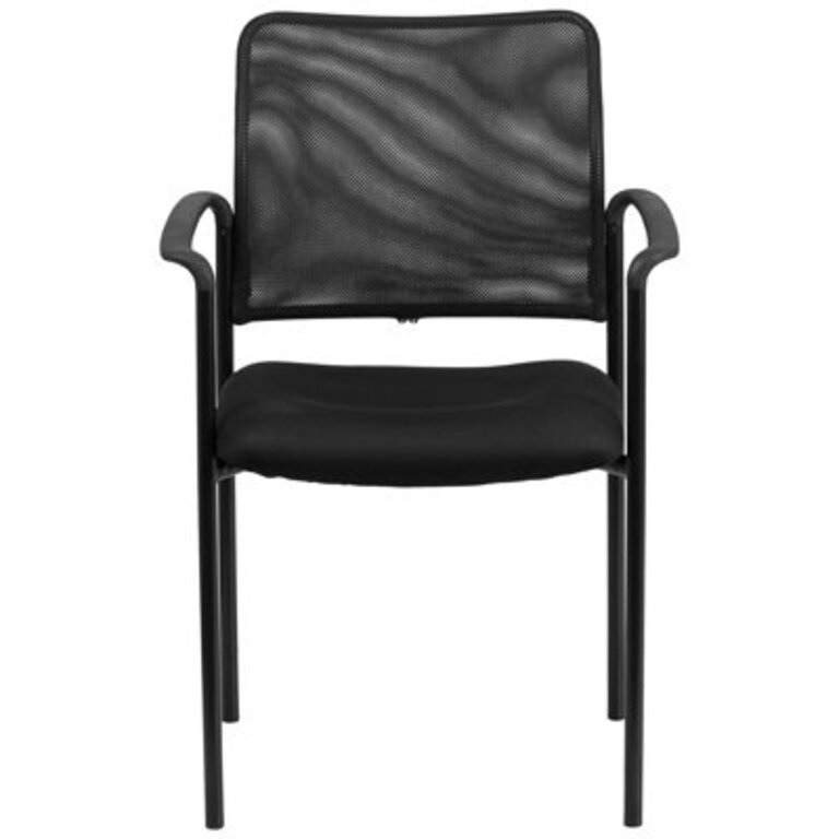 Comfort Mesh Stackable Steel Side Chair with Arms