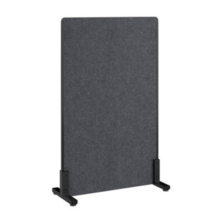Bush Business Furniture Freestanding Privacy Screen Standing Office Partition With Acoustic Sound Dampening Panel