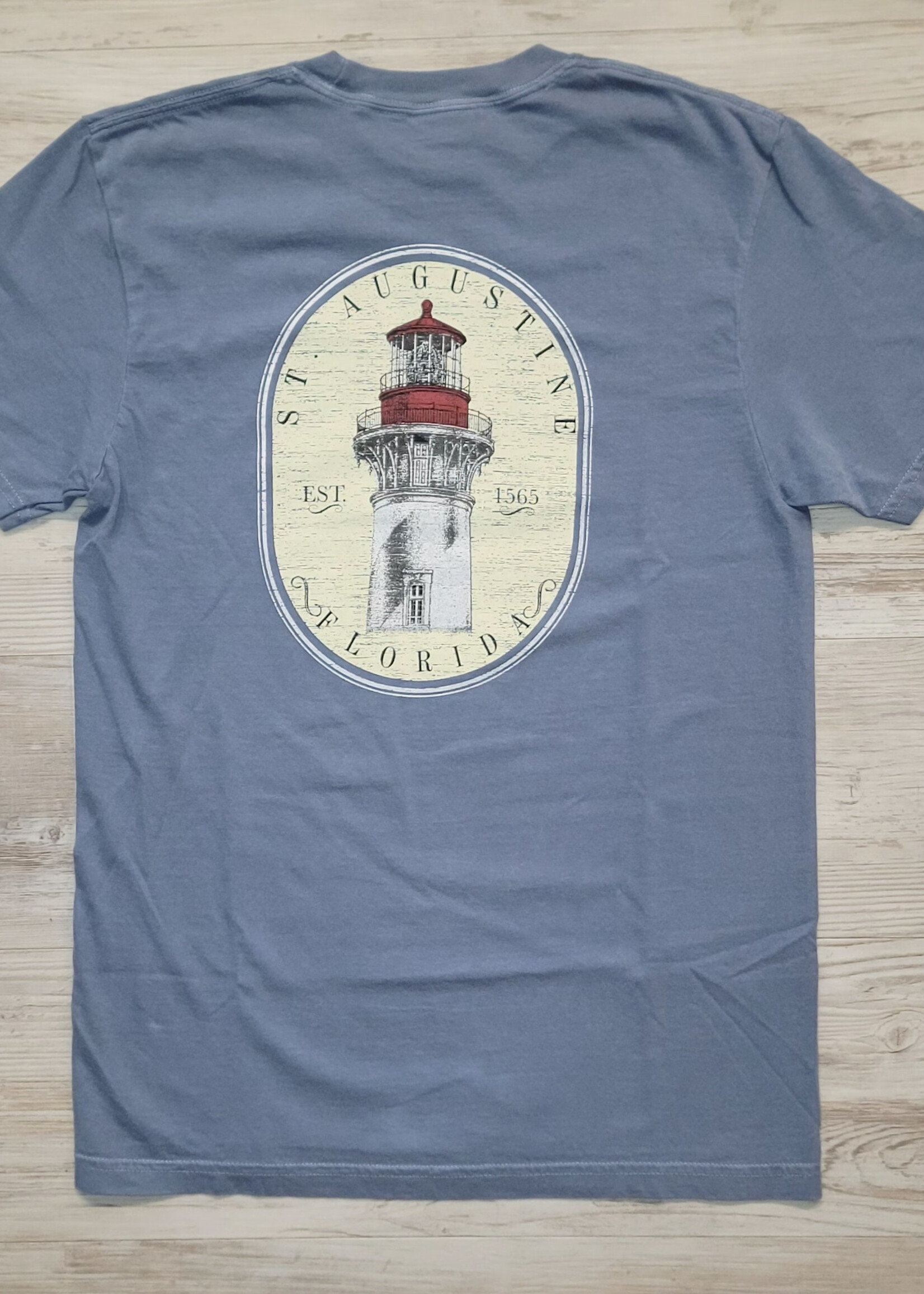 Comfort Colors St Augustine Oval Lighthouse Bluejean S/S T-shirt