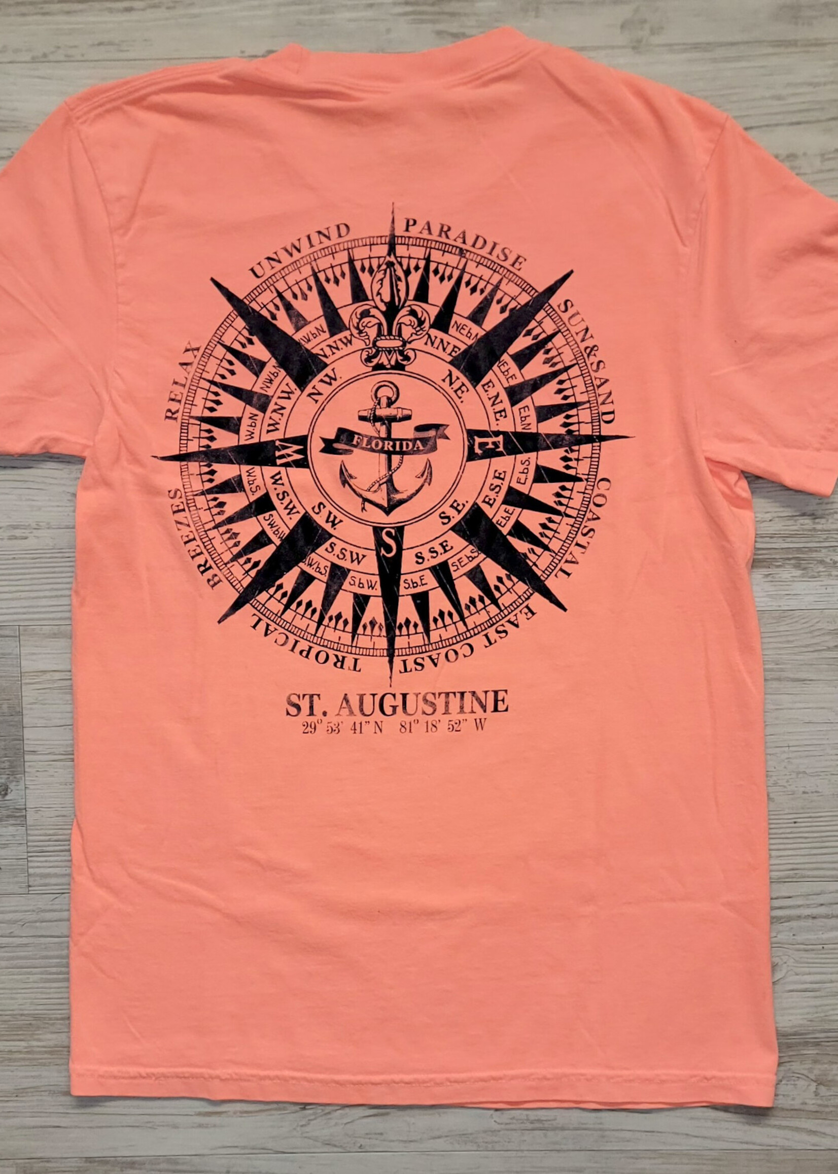 Comfort Colors St Augustine Compass Neon Orange S/S T-shirt