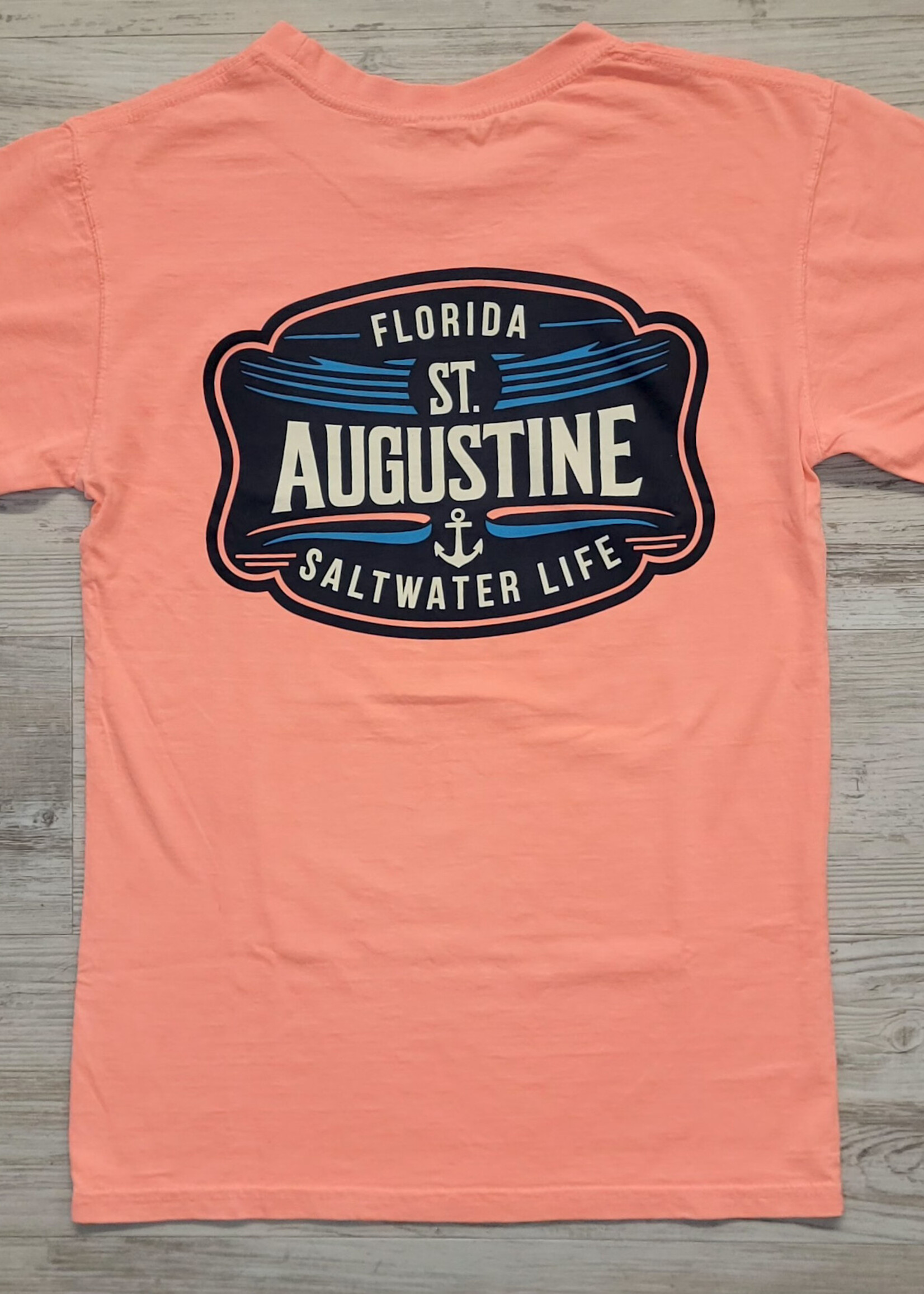 Comfort Colors Saltwater Life Anchor Neon Orange S/S T-shirt