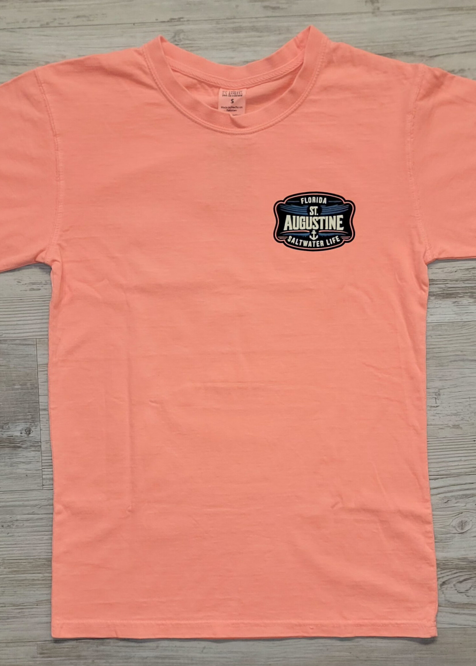 Comfort Colors Saltwater Life Anchor Neon Orange S/S T-shirt