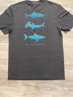 Port & Company Shark Lines S/S Dark Grey T-Shirt