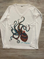Briney Deep BD Octopus Tangle L/S Vneck White