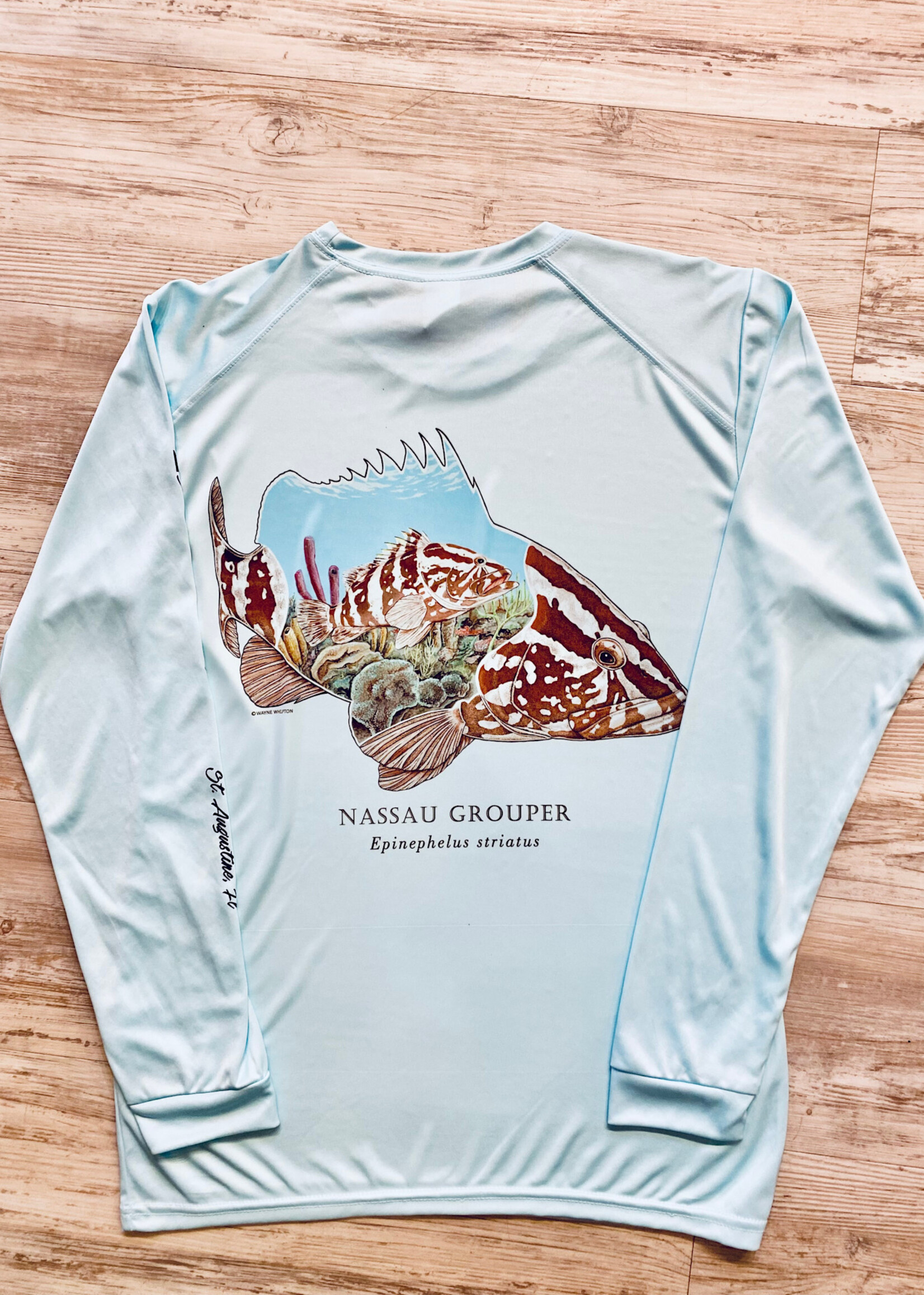 Briney Deep BD Nassau Grouper L/S Performance Aqua