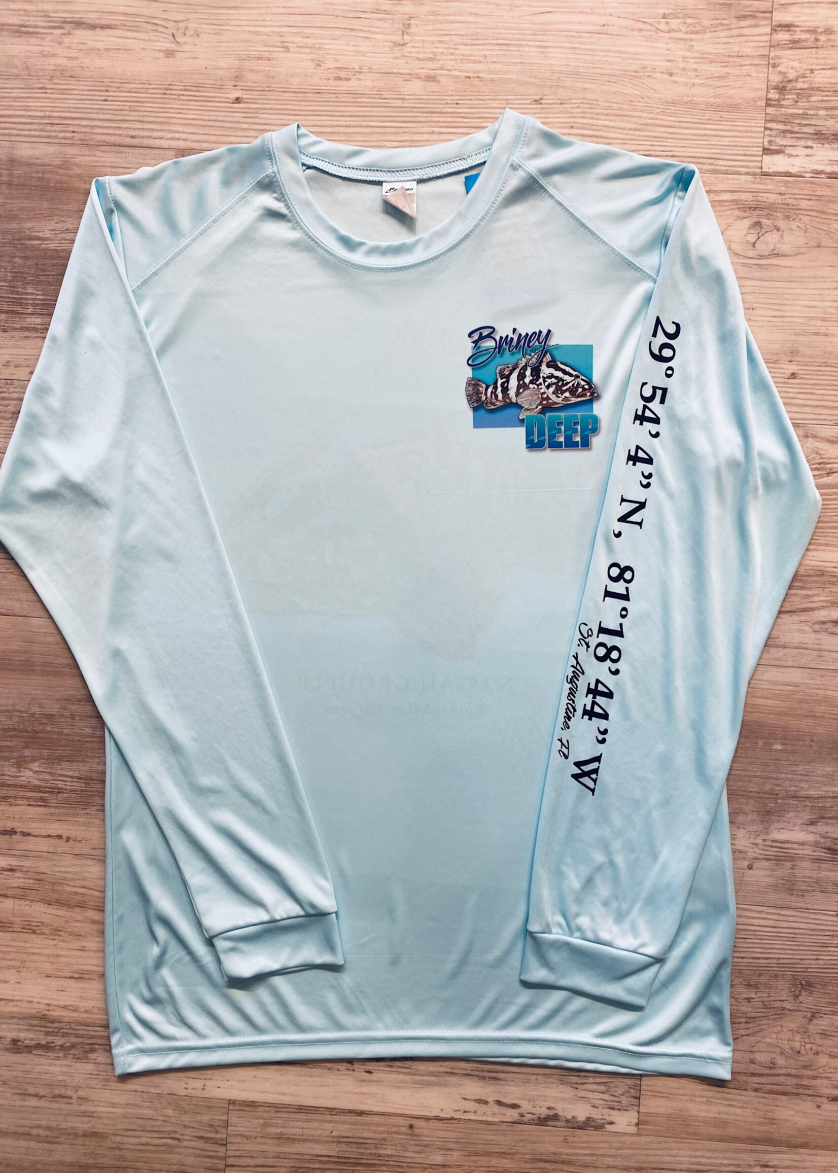 Briney Deep BD Nassau Grouper L/S Performance Aqua