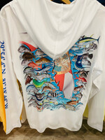 Briney Deep BD Florida Fish L/S Hoodie White