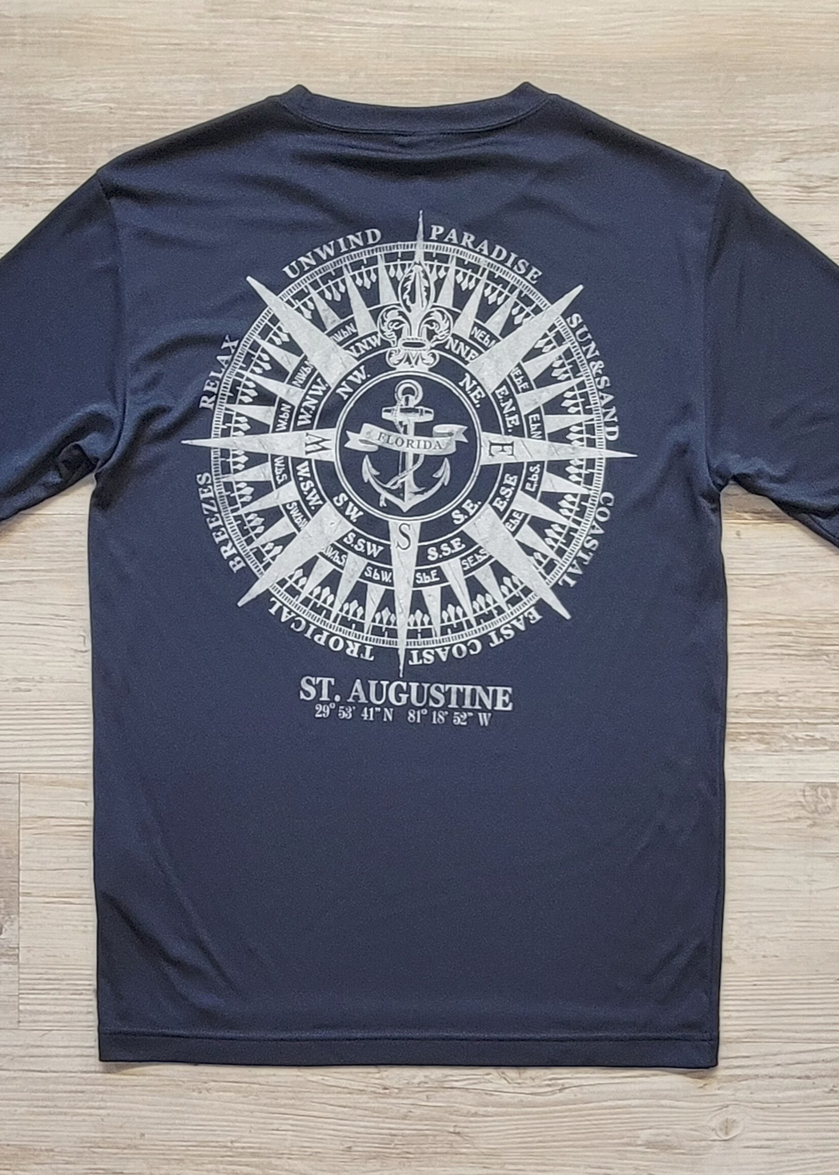 Sport-Tek St Augustine Compass S/S Perf Navy