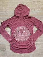 US Apparel Palm Lines Hoodie Berry BLH-1034