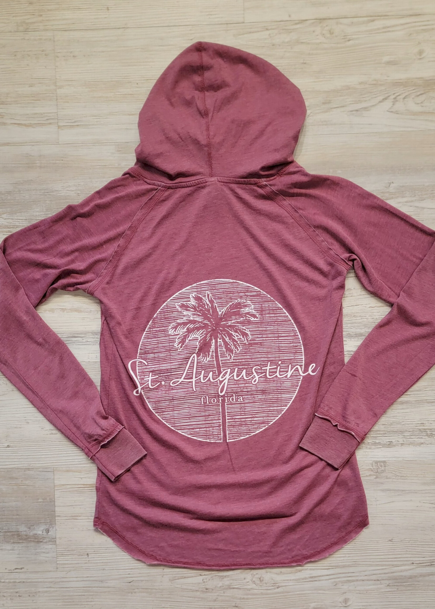US Apparel Palm Lines Hoodie Berry BLH-1034