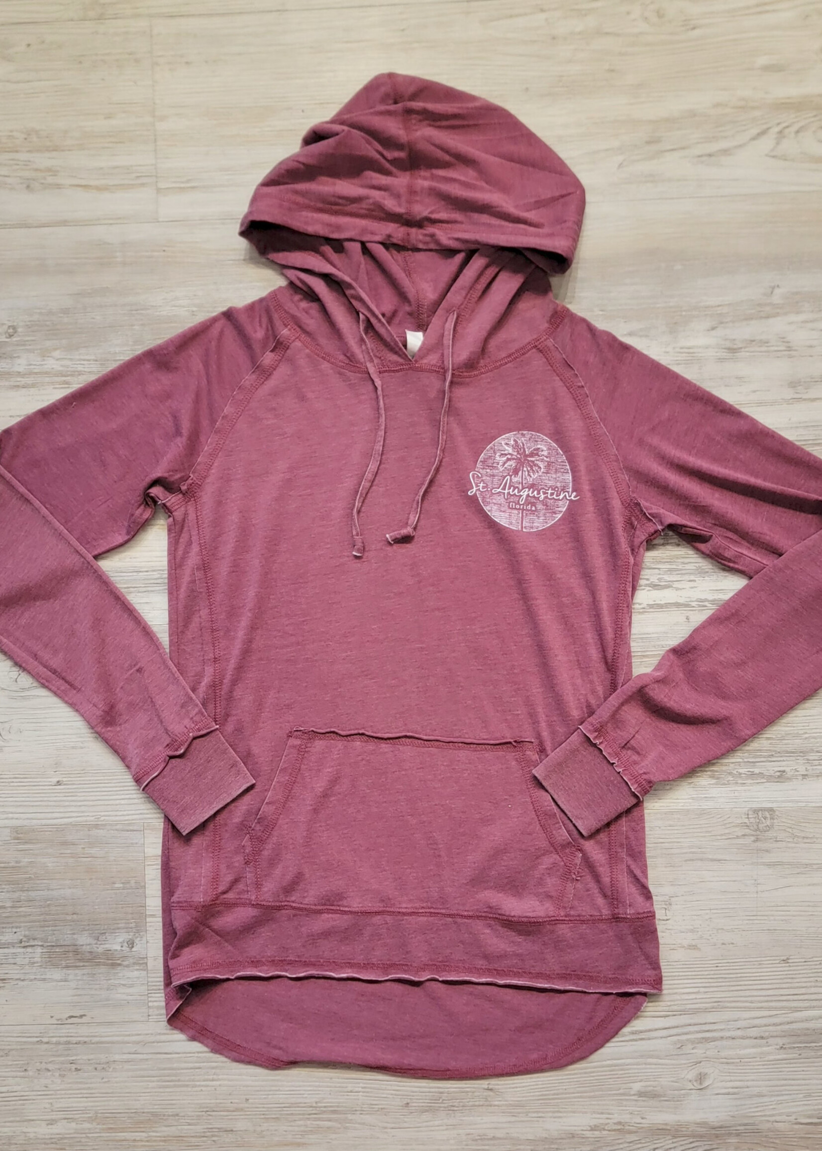 US Apparel Palm Lines Hoodie Berry BLH-1034
