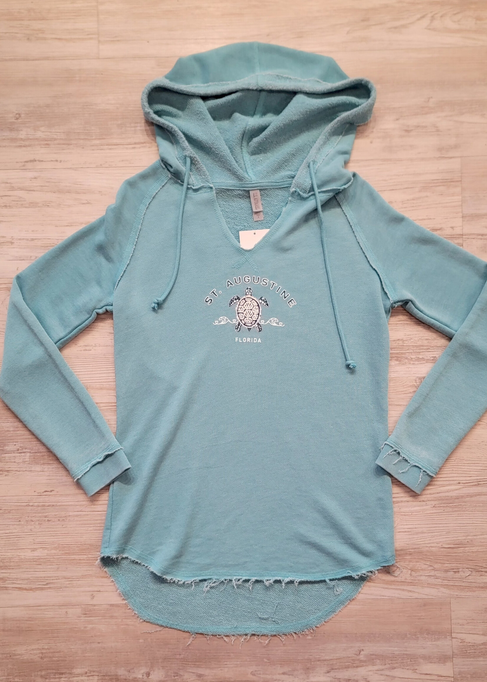 US Apparel Serenity Turtle Hoodie Aqua
