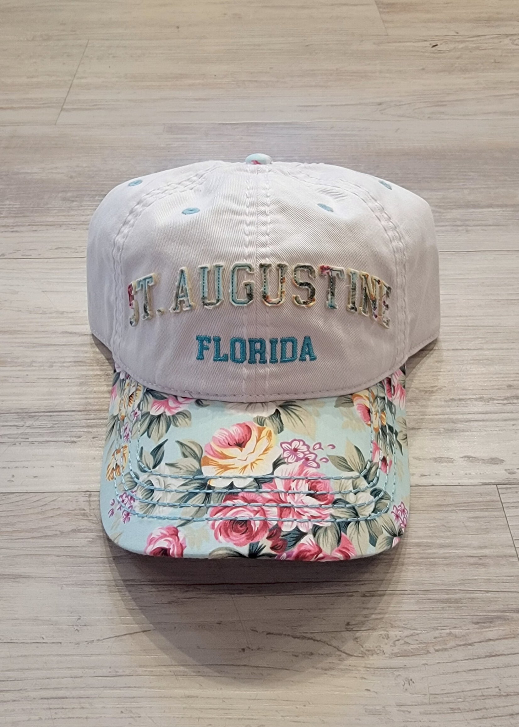 OGM Teal Tropical Floral Hat