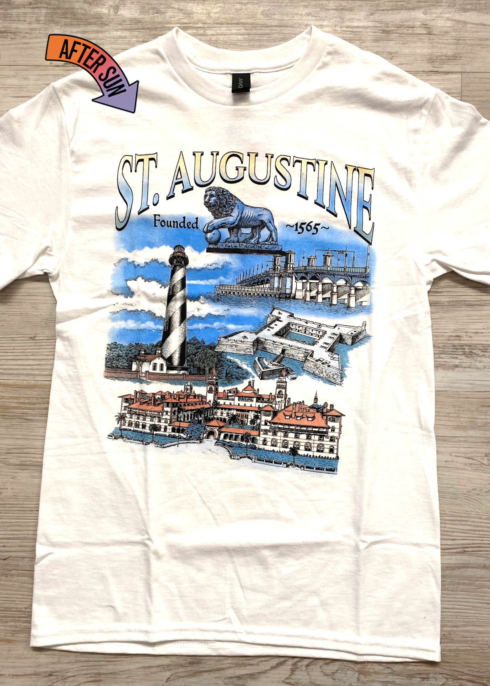 Gildan St Augustine Founded S/S White