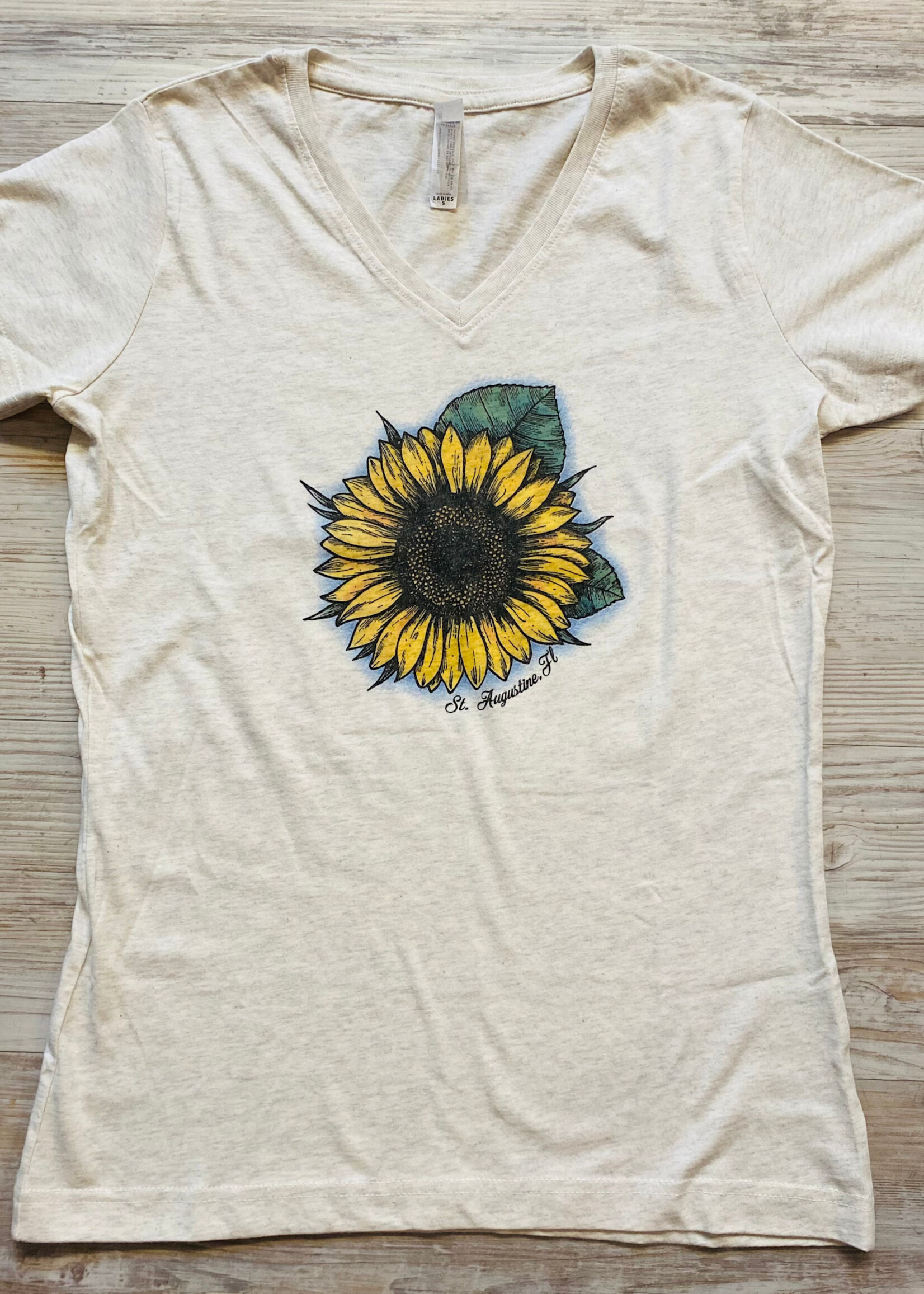 LAT Sunflower V-neck S/S Natural