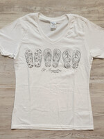 Port & Company Flip Flop V-neck S/S White