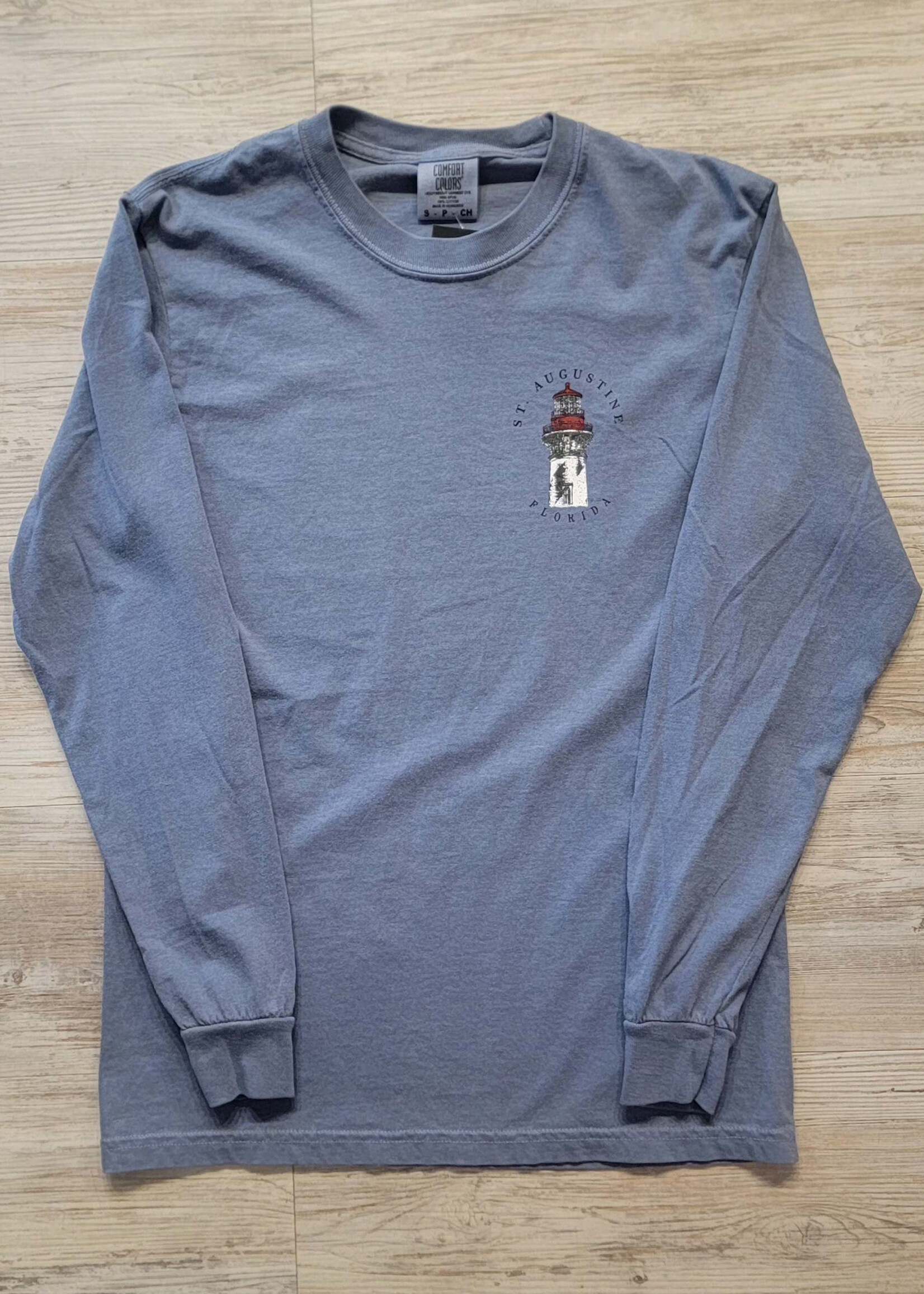 Comfort Colors St. Augustine Oval Lighthouse L/S Bluejean