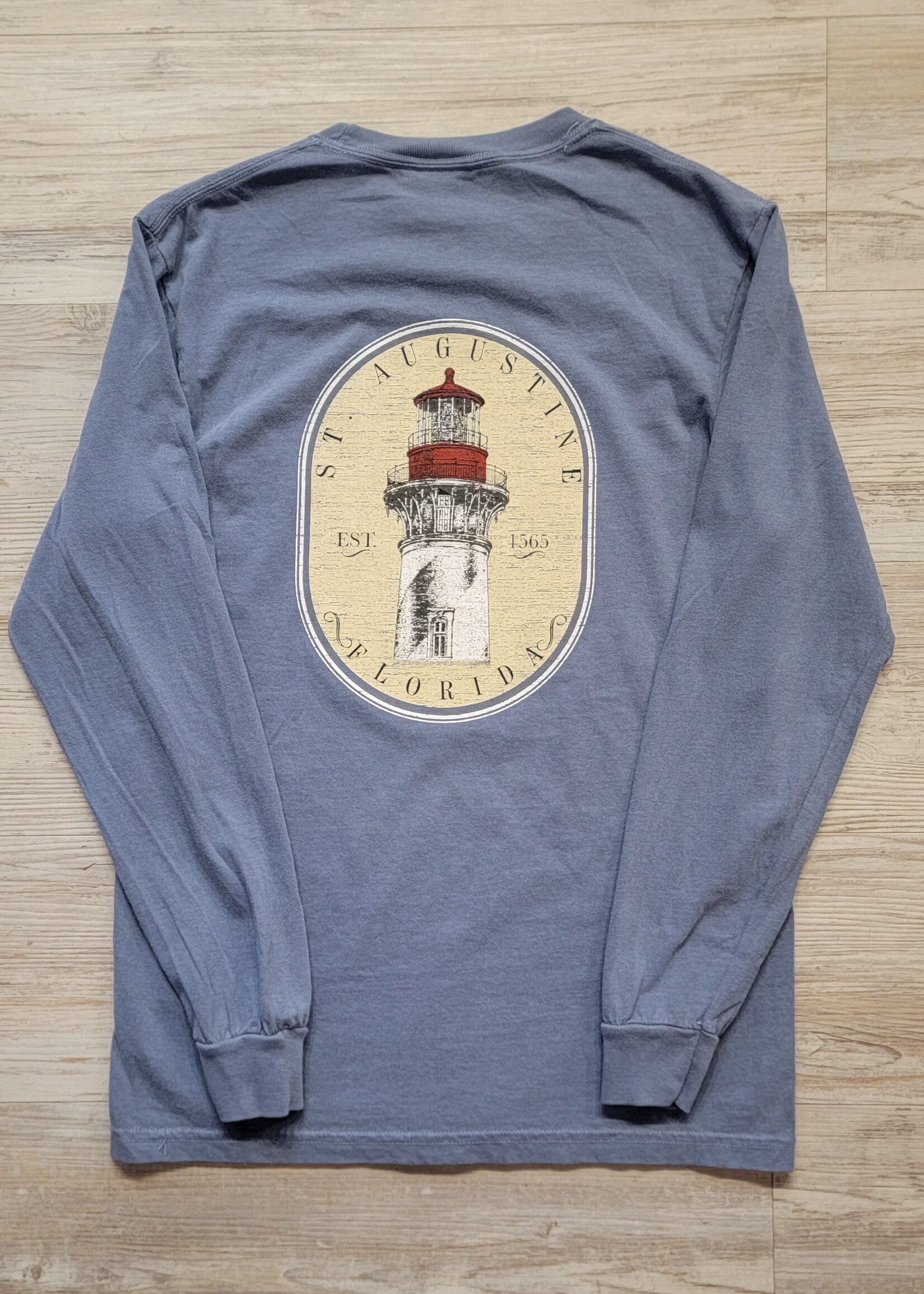 Comfort Colors St. Augustine Oval Lighthouse L/S Bluejean
