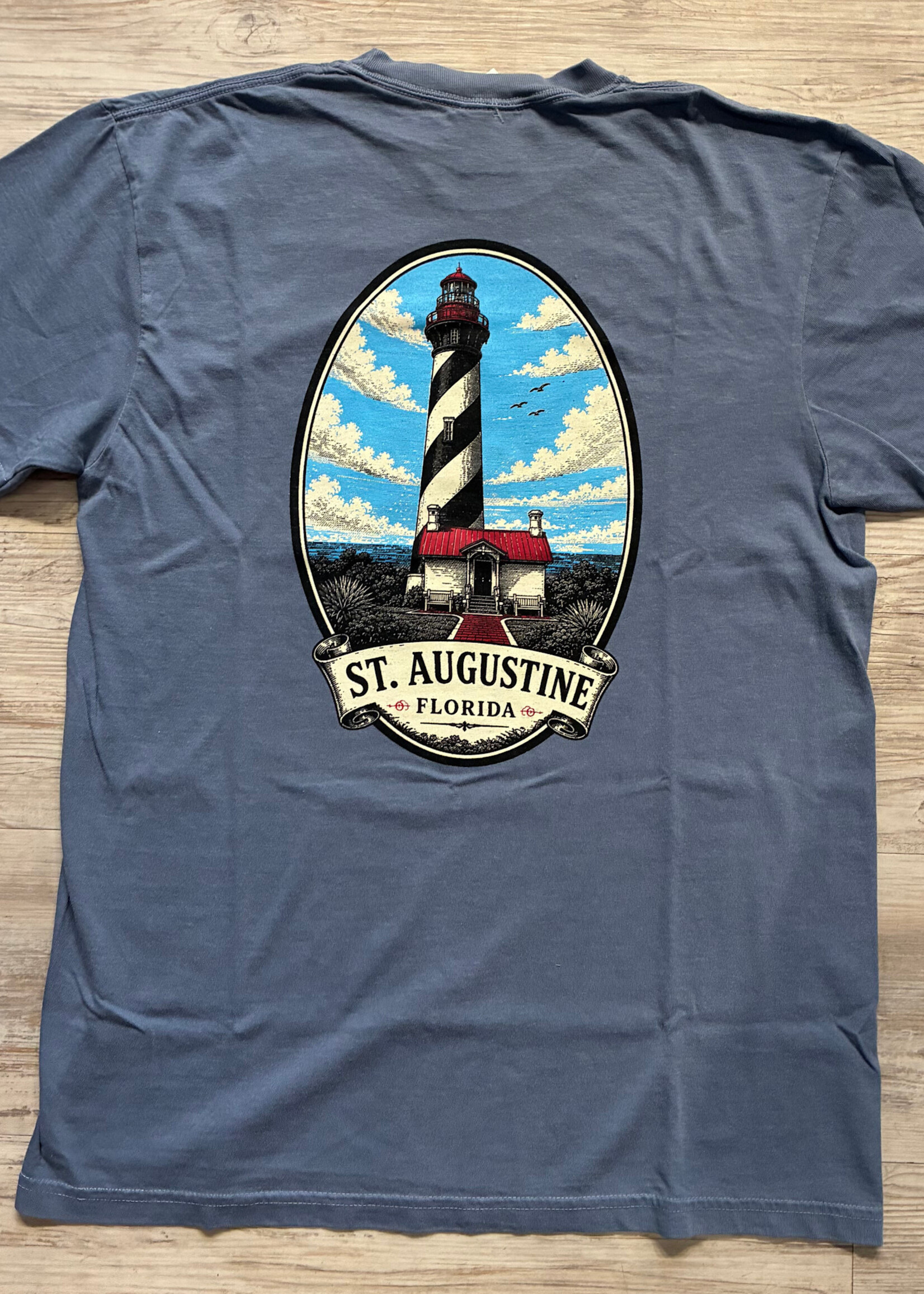 Comfort Colors St Augustine Oval Lighthouse Bluejean S/S T-shirt