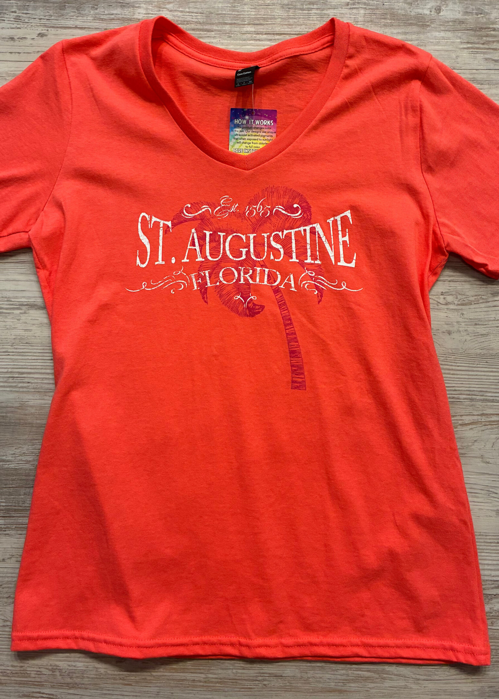 Sketchy Palm S/S Coral