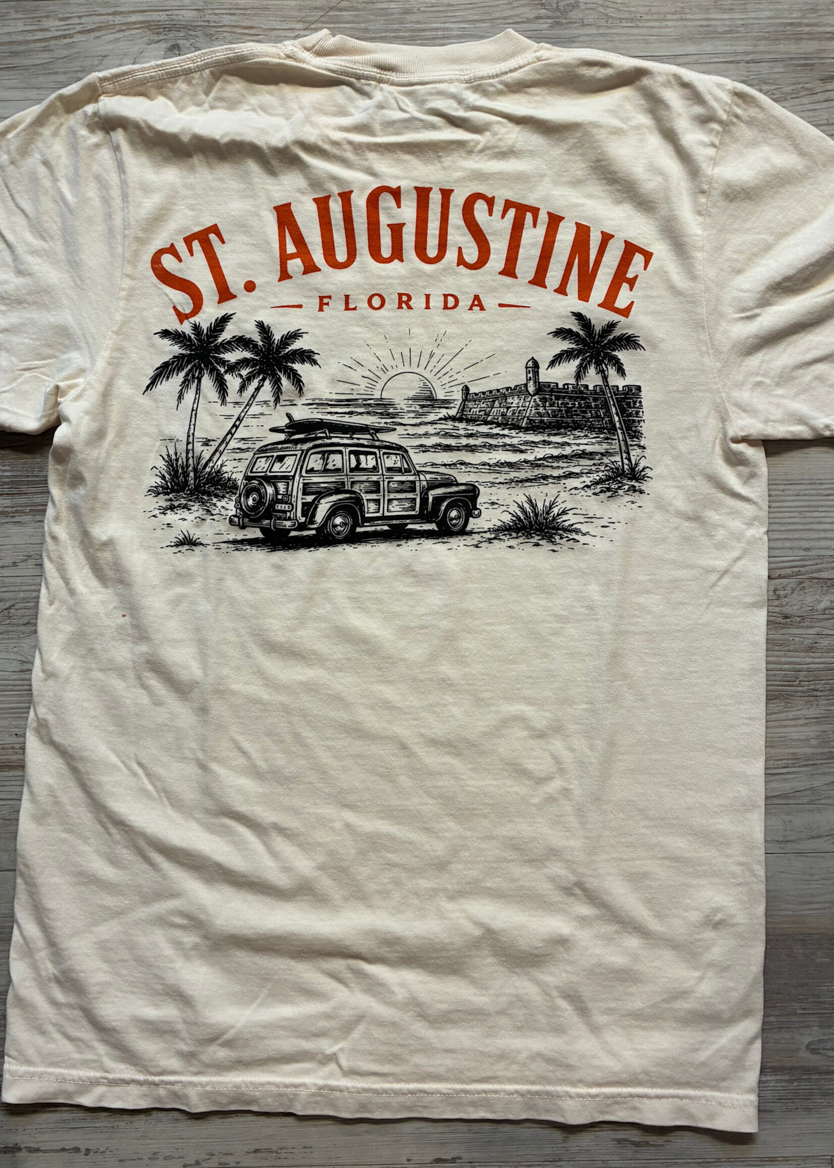 Woody Beach Scene S/S Ivory