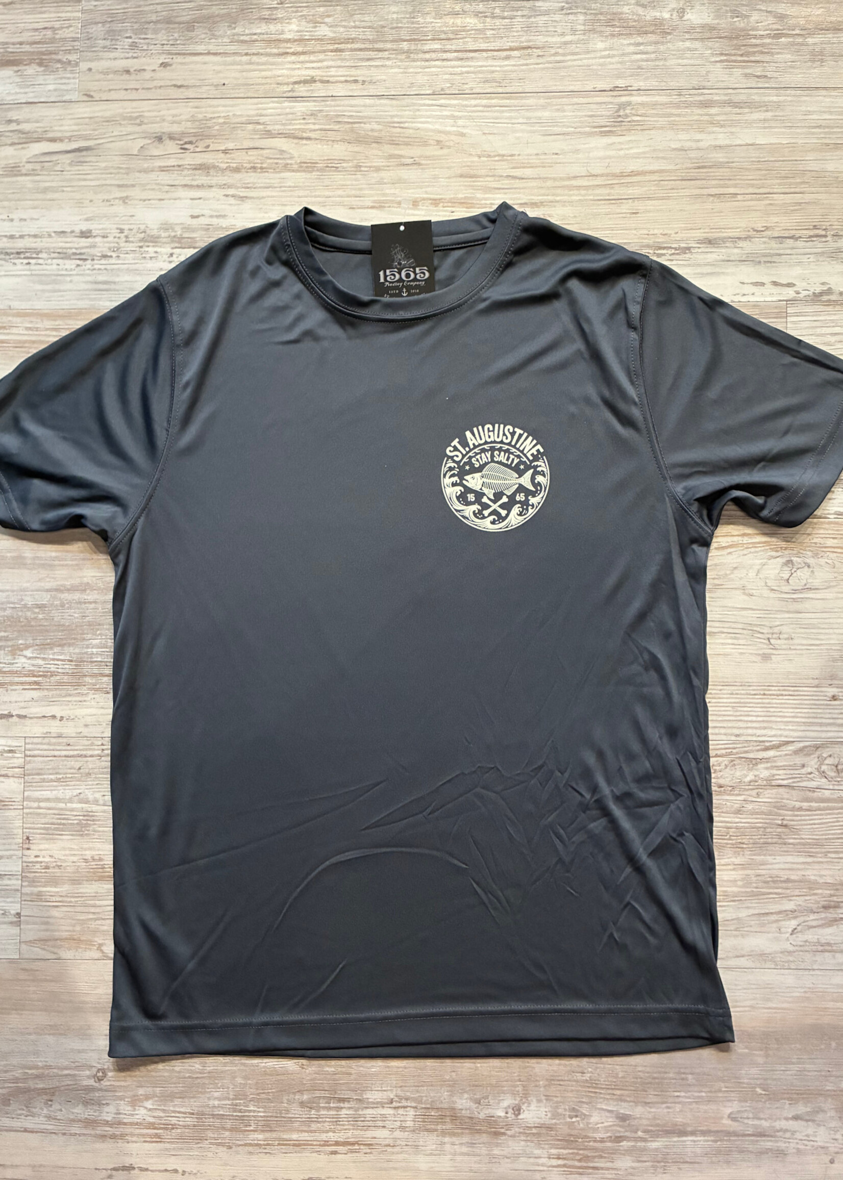 Skeleton Fish S/S Perf Charcole
