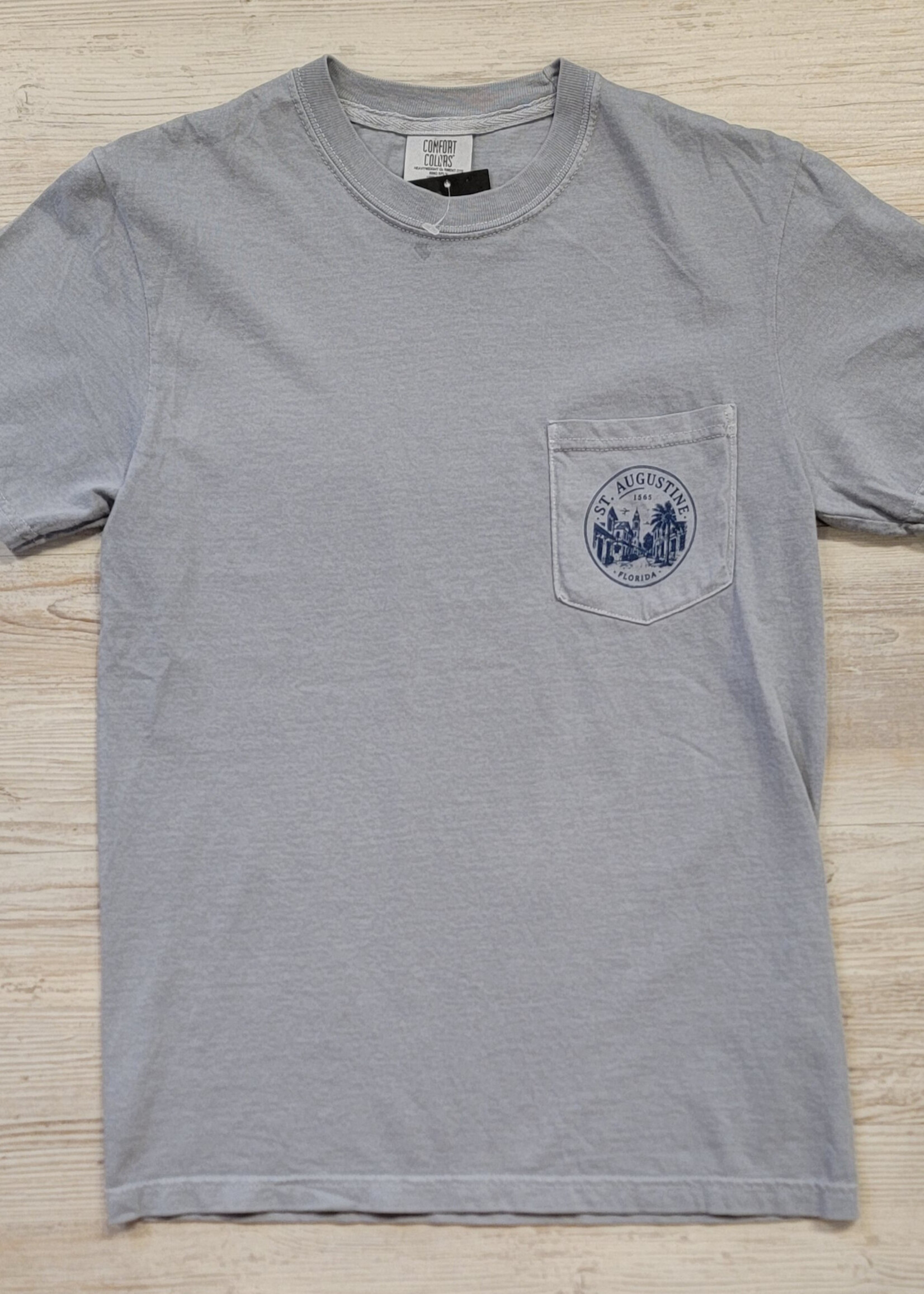 Comfort Colors St Aug Crest S/S Pocket T 6030