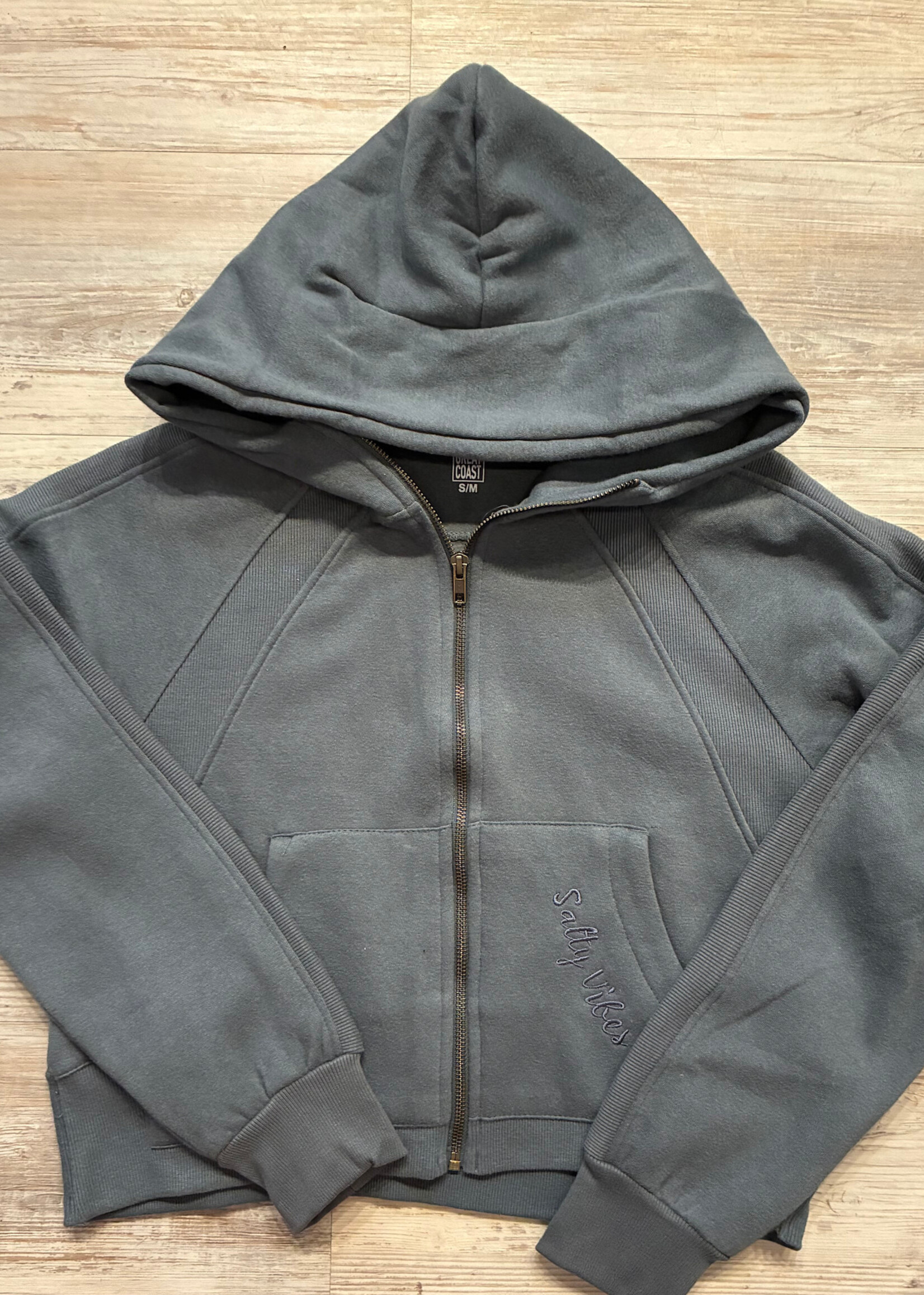 Womens Crop Full Zip Hoodie