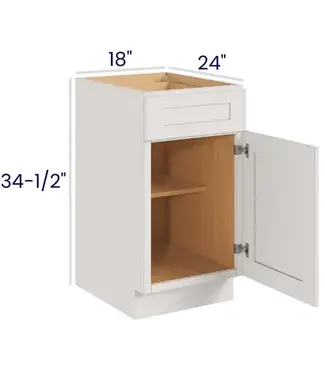 B18LPTH | 18" W | 34.5" H Single Door Single Drawer Bases