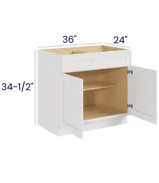 B36LP | 36" W | 34.5" H Double Door Double Drawer Bases