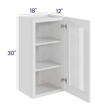 18" W | 30" Wall Cabinets with Glass Door - Single Door