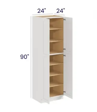 U249024LPTH | 24" W | 90" H Pantry Cabinets - Double Doors