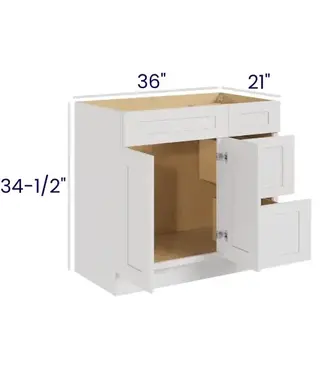 VCB36LP | 36"W | 34.5" H Vanity Combo Bases Left