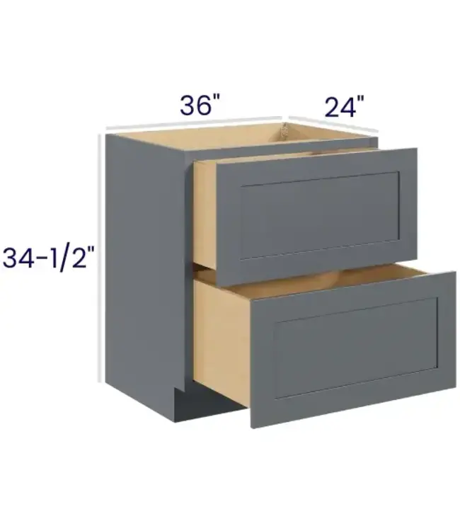 2DB36EB | 36" W | 34.5" H  Two Drawer Bases