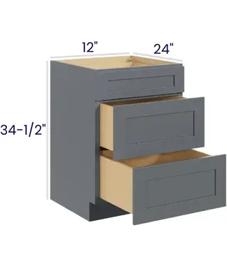 3DB12EB | 12" W | 34.5" H Three Drawer Bases