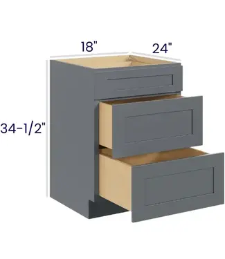 3DB18EB | 18" W | 34.5" H   Three Drawer Bases