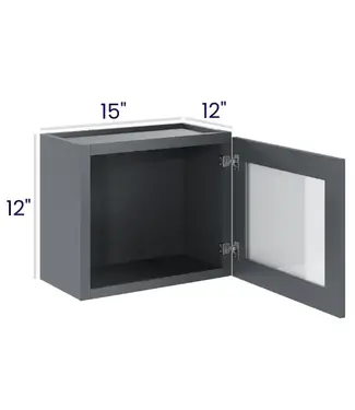 W1512GDEB | 15"W | 12" H Single Door Stacker Cabinets w/Glass