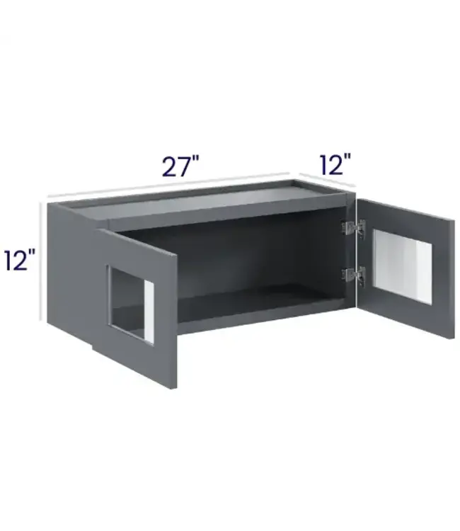 W2712GDEB | 27" W | 12" H Double Door Stacker Cabinets with Glass