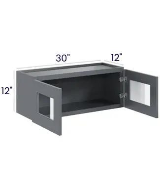 W3012GDEB | 30" W | 12" H Double Door Stacker Cabinets with Glass