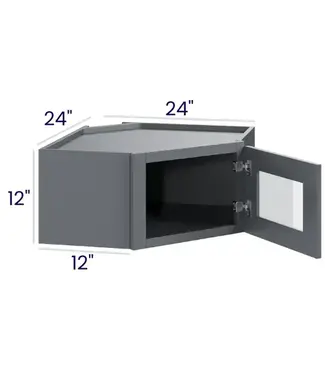 DCW2412GDEB | 24" W | 12" H Diagonal Cabinets with Glass Doors