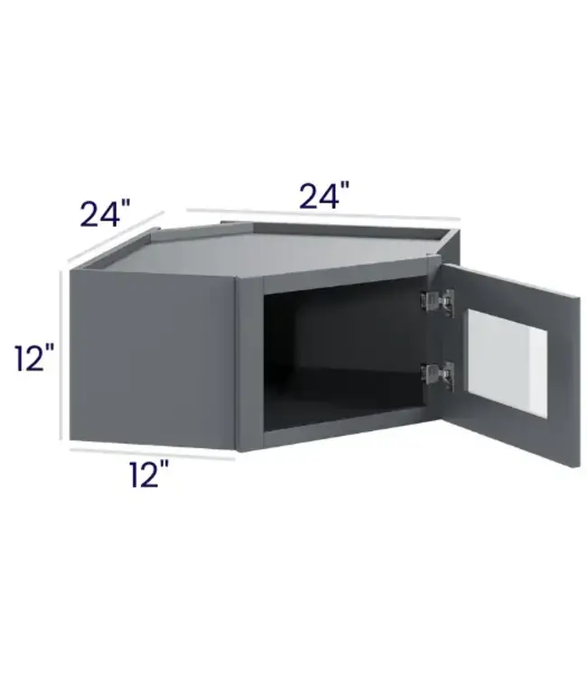 DCW2412GDEB | 24" W | 12" H Diagonal Cabinets with Glass Doors