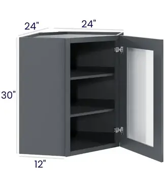 DCW2430GDEB | 24" W | 30" H Diagonal Cabinets with Glass Doors