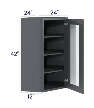 DCW2442GDEB | 24" W | 42" H Diagonal Cabinets with Glass Doors