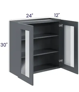 W2430GDEB | 24" W | 30" H Wall Cabinets with Glass Doors - Double Door