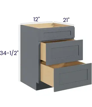 3VDB12EB | 12"W | 34.5" H Vanity Drawer Bases