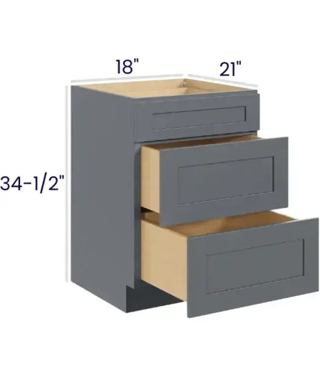 3VDB18EB | 18" W | 34.5" H Vanity Drawer Bases