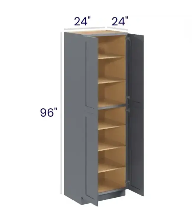 U249624EB | 24" W | 96" H Pantry Cabinets - Double Doors