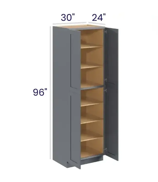 U309624EB | 30" W | 96" H Pantry Cabinets - Double Doors